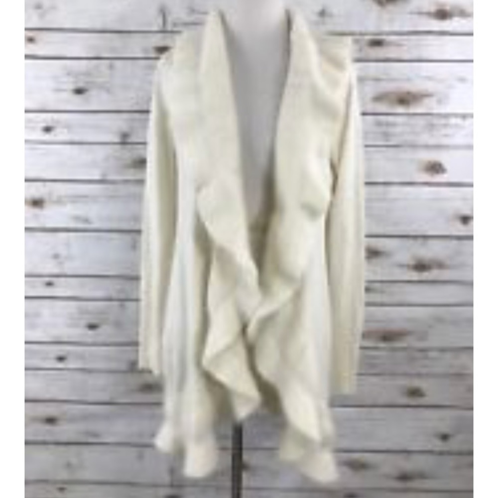 White House Black Market Ruffled long cardigan